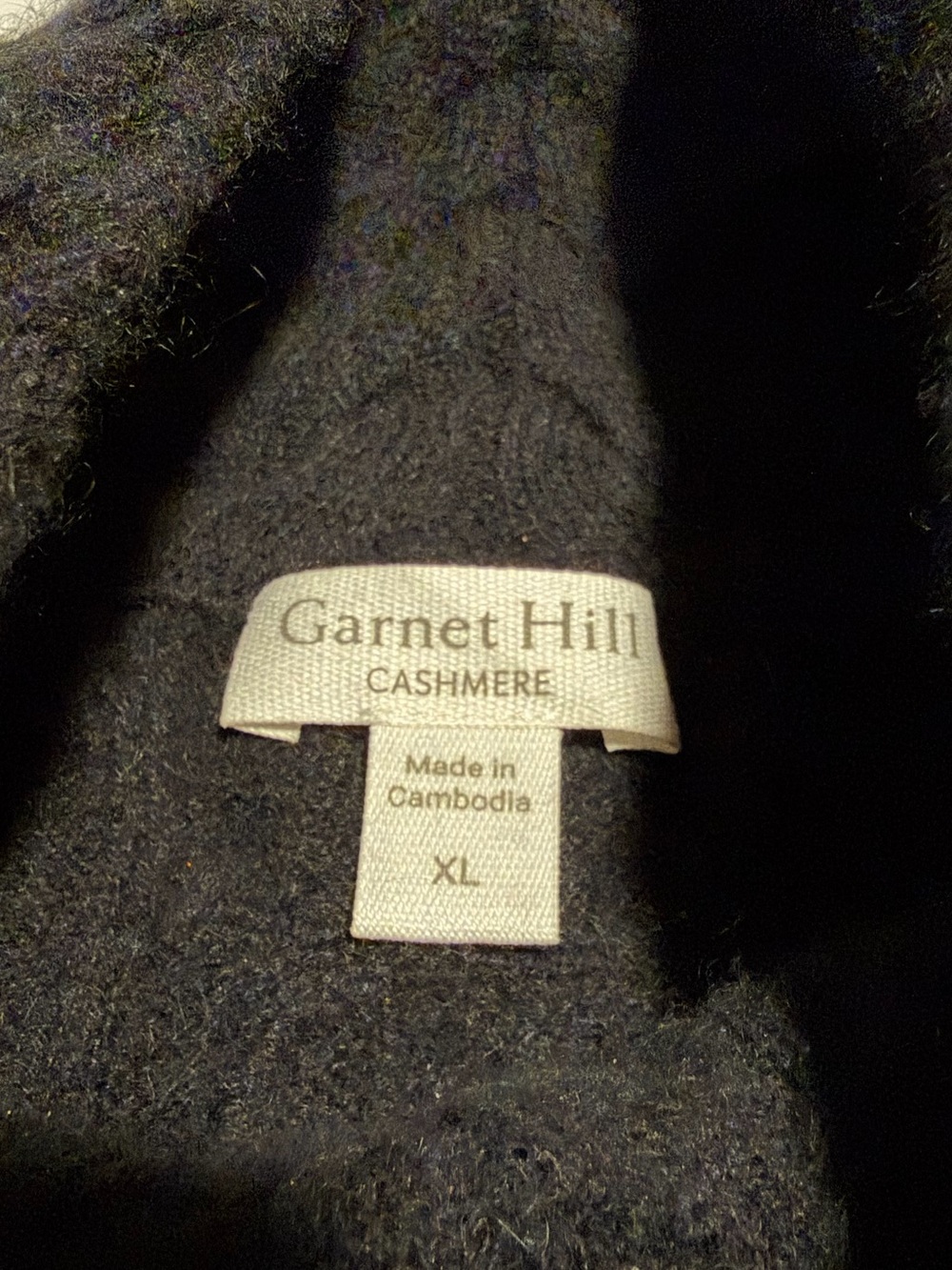 Garnet Hill Women's100% Cashmere Cable Knit T-neck Sweater Black - Picture 3 of 5